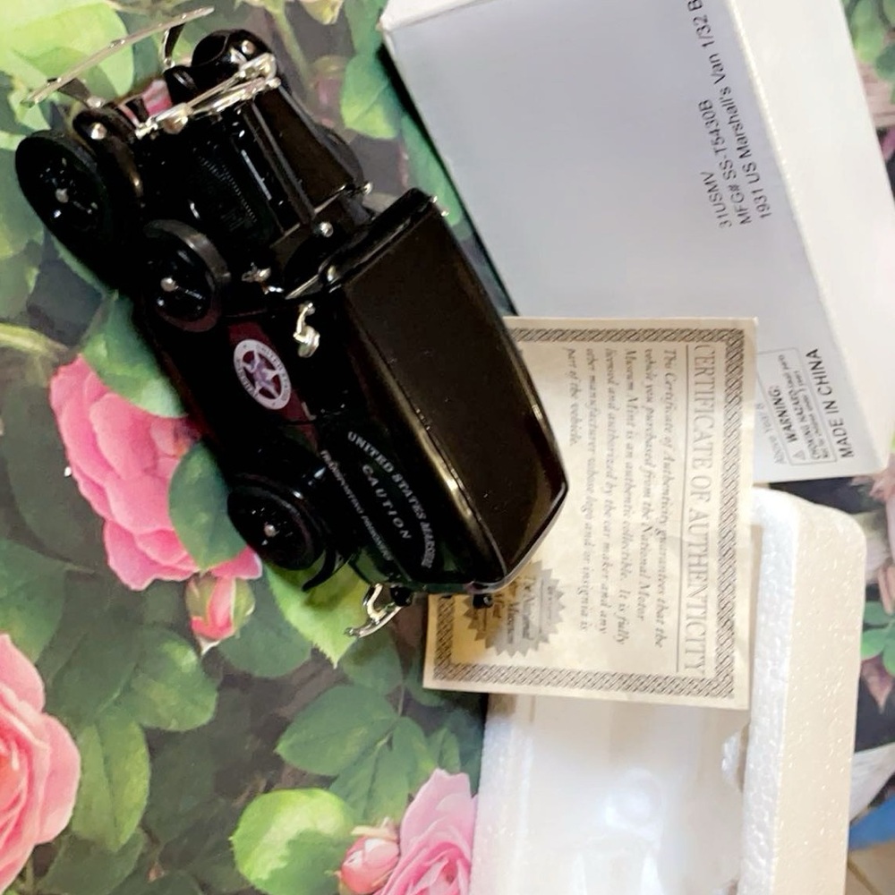 Black Vintage Model Car with Certificate